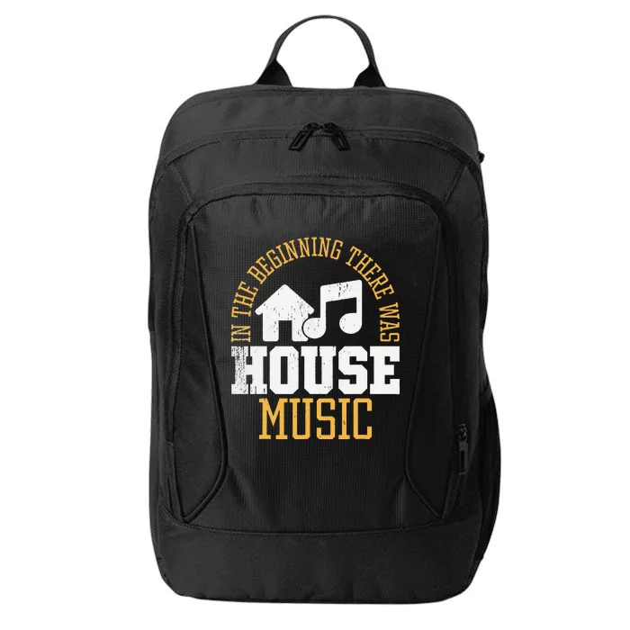 In The Beginning There Was House House Music EDM DJ City Backpack