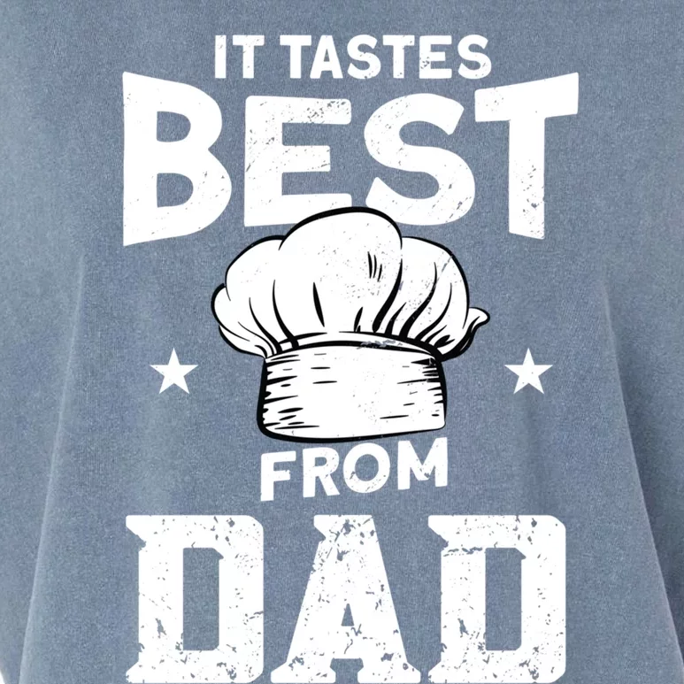 It Tastes Best From Dad Cook Cooking Funny Chef Gift Garment-Dyed Women's Muscle Tee