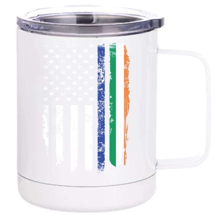 Irish Thin Blue Line St Patrick's Day Police Cop Great Gift Front & Back 12oz Stainless Steel Tumbler Cup