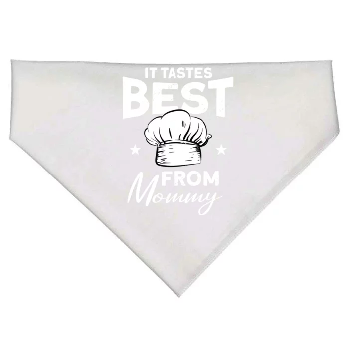 It Tastes Best From Mommy Cook Cooking Funny Chef Gift USA-Made Doggie Bandana