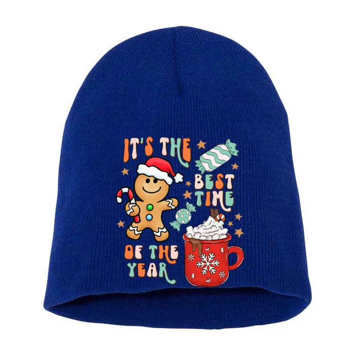 Its The Best Time Of The Year Xmas Gingerbread hot cocoa Short Acrylic Beanie