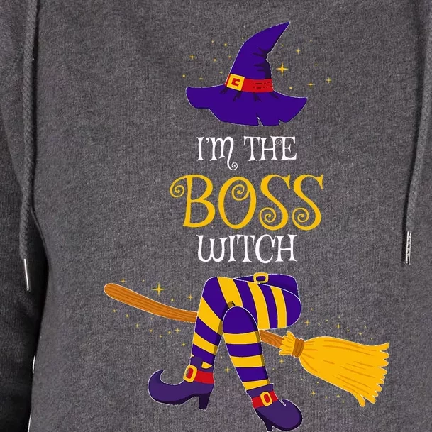 I’M The Boss Witch Family Matching Costume Halloween Womens Funnel Neck Pullover Hood