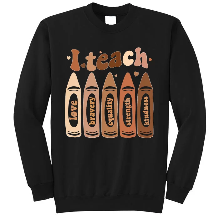 I Teach Black History Month Melanin Afro African Teacher Tall Sweatshirt