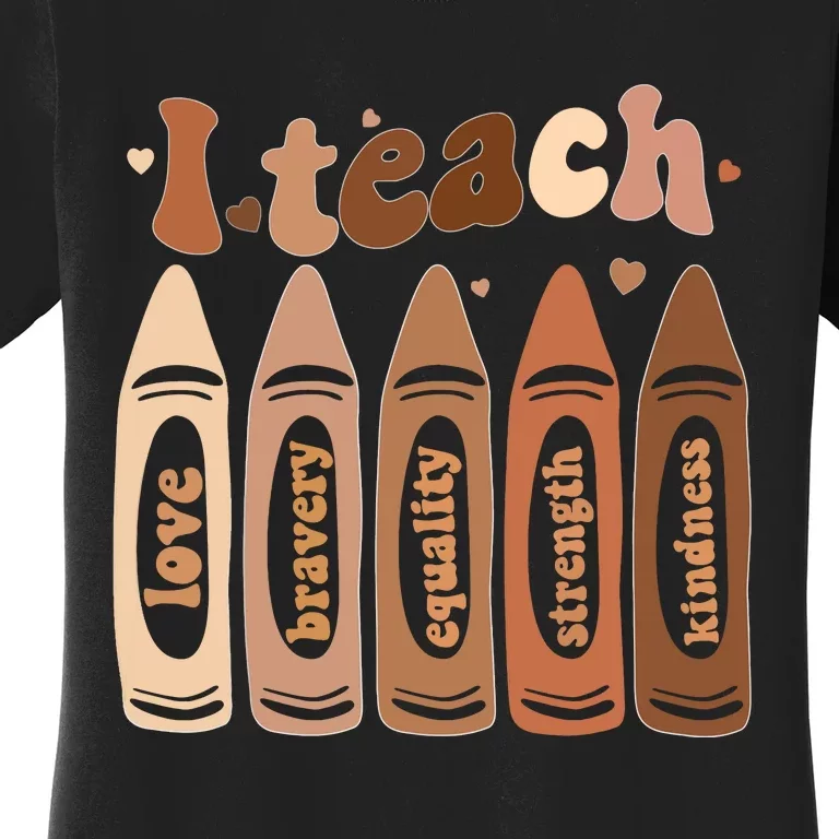 I Teach Black History Month Melanin Afro African Teacher Women's T-Shirt