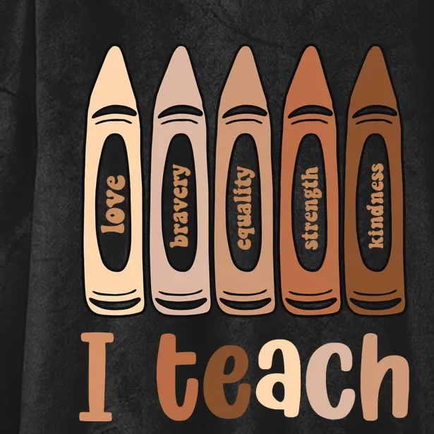 I Teach Black History Month Melanin Afro African Teacher Hooded Wearable Blanket