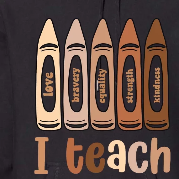 I Teach Black History Month Melanin Afro African Teacher Premium Hoodie