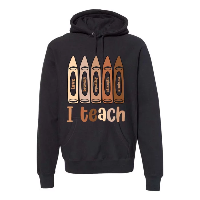 I Teach Black History Month Melanin Afro African Teacher Premium Hoodie