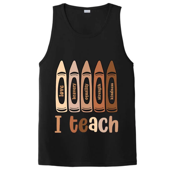 I Teach Black History Month Melanin Afro African Teacher Performance Tank