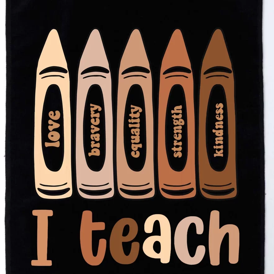 I Teach Black History Month Melanin Afro African Teacher Platinum Collection Golf Towel