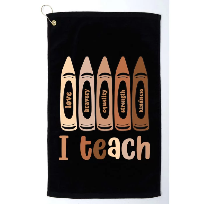 I Teach Black History Month Melanin Afro African Teacher Platinum Collection Golf Towel