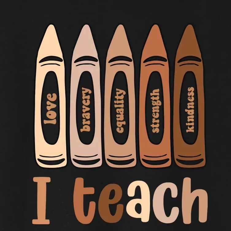 I Teach Black History Month Melanin Afro African Teacher Women's Crop Top Tee