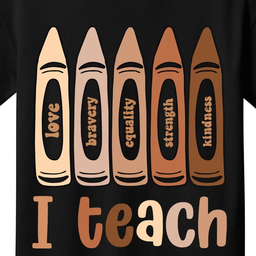 I Teach Black History Month Melanin Afro African Teacher Kids T-Shirt