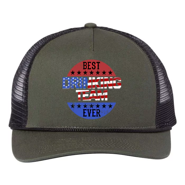 Ing Team Beer Pong Independence Day Patriotic Usa Flag Funny Gift Retro Rope Trucker Hat Cap