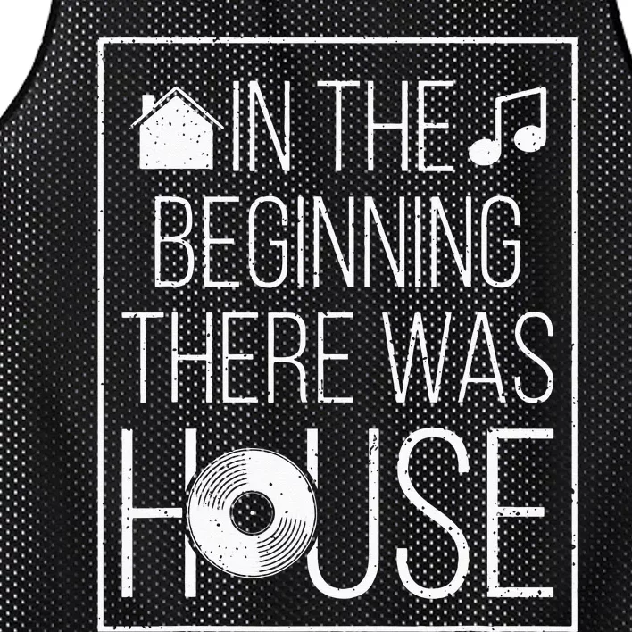 In The Beginning There Was House Music EDM Quote DJ Rave Mesh Reversible Basketball Jersey Tank