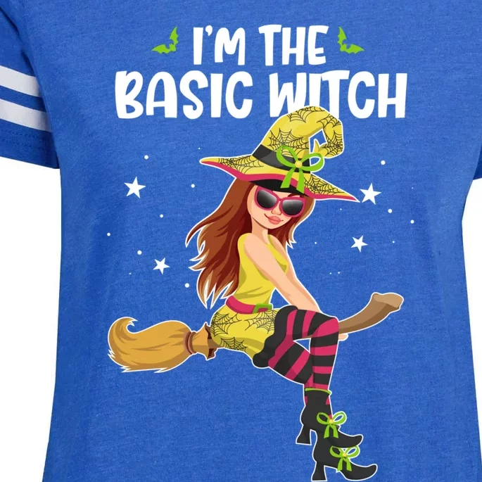 Im The Basic Witch Funny Halloween Matching Group Costume Gift Enza Ladies Jersey Football T-Shirt