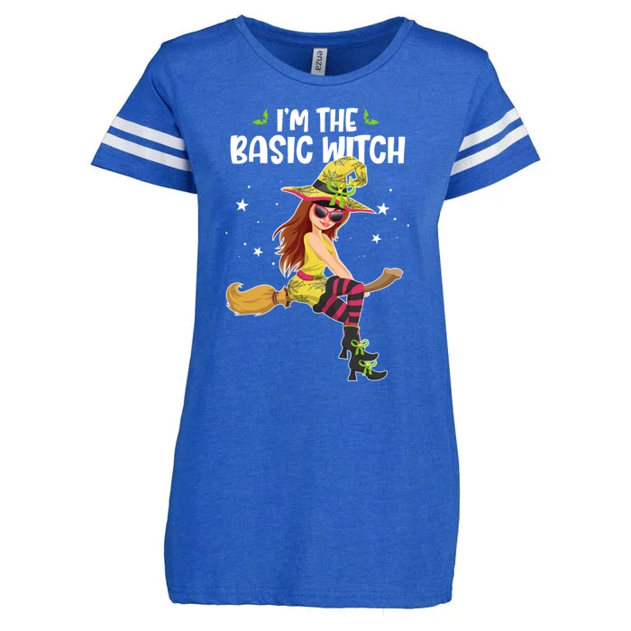 Im The Basic Witch Funny Halloween Matching Group Costume Gift Enza Ladies Jersey Football T-Shirt