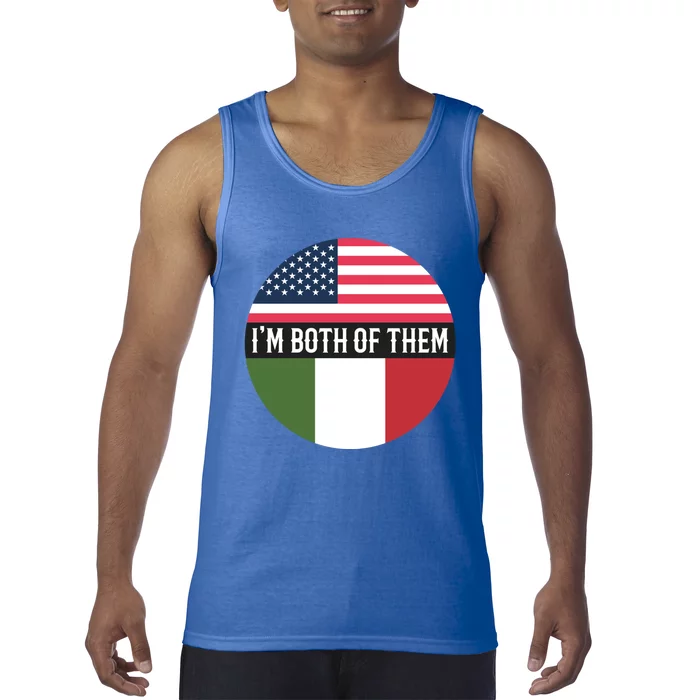 In The Both Of Them Proud To Be American Italian Flag Gift Tank Top