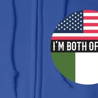 In The Both Of Them Proud To Be American Italian Flag Gift Full Zip Hoodie