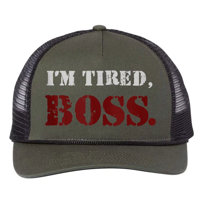 IM Tired Boss Retro Rope Trucker Hat Cap