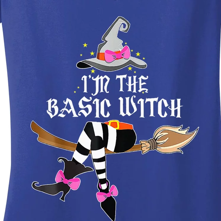 Im The Basic Witch Funny Halloween Matching Costume Women's V-Neck T-Shirt