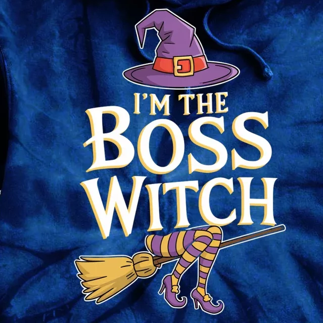 I’M The Boss Witch Funny Witch Costume Halloween Family Matching Costume Tie Dye Hoodie