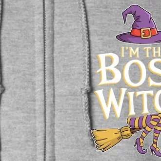 I’M The Boss Witch Funny Witch Costume Halloween Family Matching Costume Full Zip Hoodie