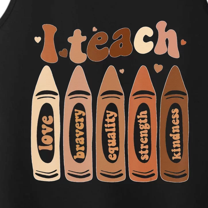 I Teach Black History Month Melanin Afro African Teacher Performance Tank