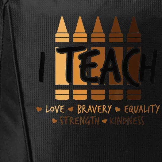 I Teach Black History Month Melanin Afro African Teacher City Backpack