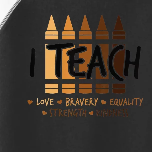 I Teach Black History Month Melanin Afro African Teacher Toddler Fine Jersey T-Shirt