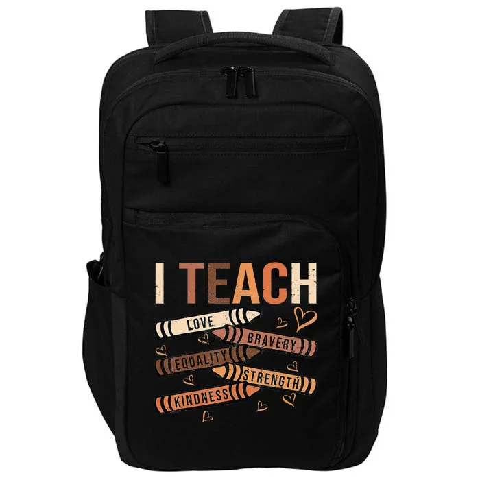 I Teach Black History Month Melanin Afro African Teacher Impact Tech Backpack