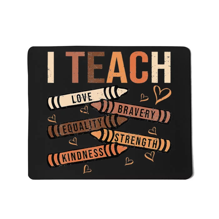 I Teach Black History Month Melanin Afro African Teacher Mousepad