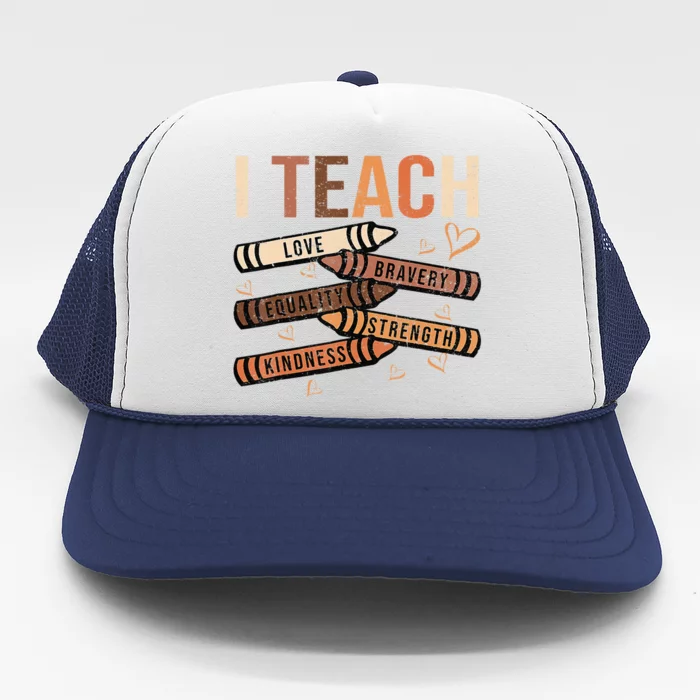 I Teach Black History Month Melanin Afro African Teacher Trucker Hat