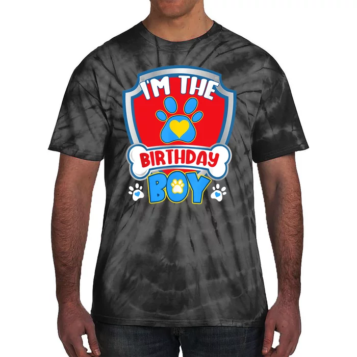 Im The Birthday Boy Dog Paw Family Matching Tie-Dye T-Shirt