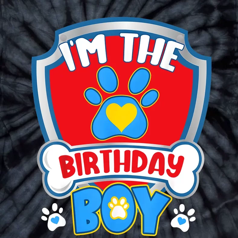 Im The Birthday Boy Dog Paw Family Matching Tie-Dye T-Shirt