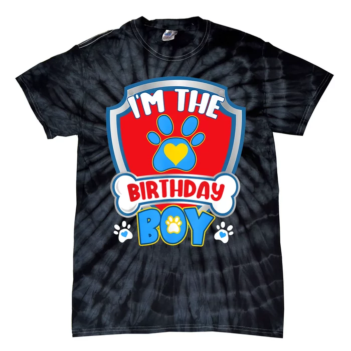 Im The Birthday Boy Dog Paw Family Matching Tie-Dye T-Shirt