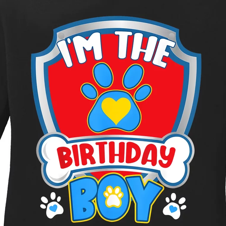 Im The Birthday Boy Dog Paw Family Matching Ladies Long Sleeve Shirt