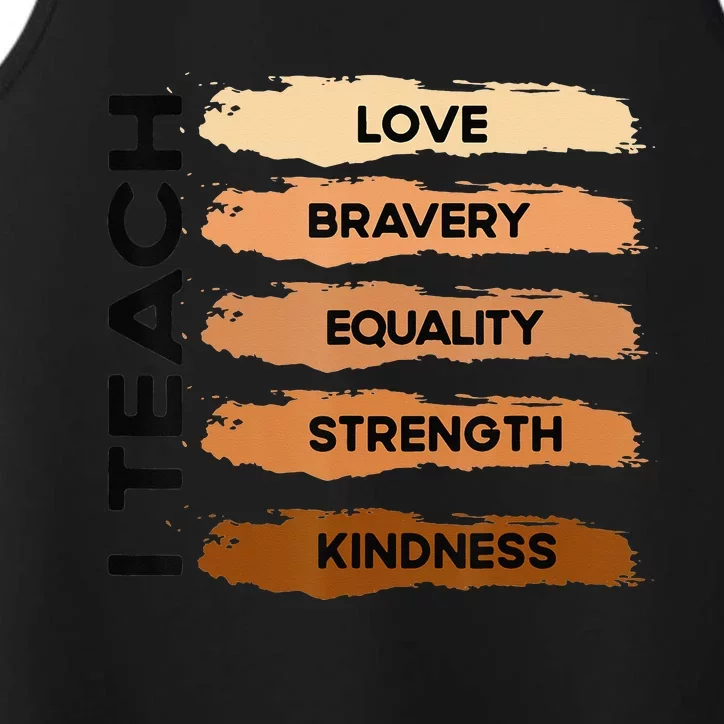 I Teach Black History Month Melanin Afro African Teacher Performance Tank