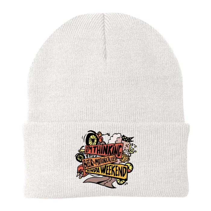 I'm Thinking Beer And Motorcycle Kinda Weekend Knit Cap Winter Beanie