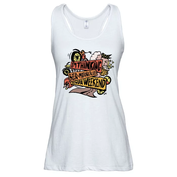 I'm Thinking Beer And Motorcycle Kinda Weekend Ladies Essential Flowy Tank