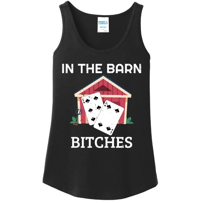 In The Barn Euchre Score Card Game Design Ladies Essential Tank