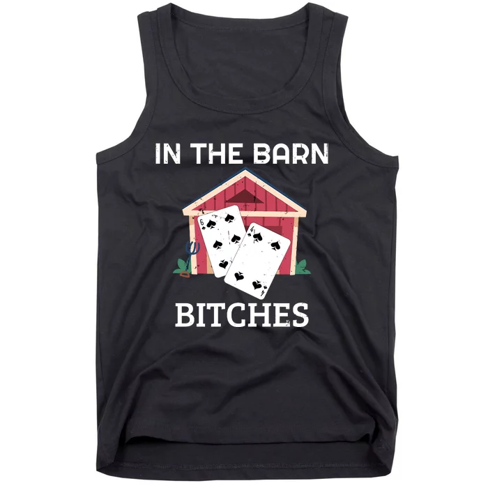 In The Barn Euchre Score Card Game Design Tank Top