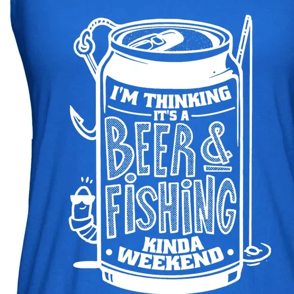 Im Thinking Beer & Fishing Weekend Ladies Essential Flowy Tank