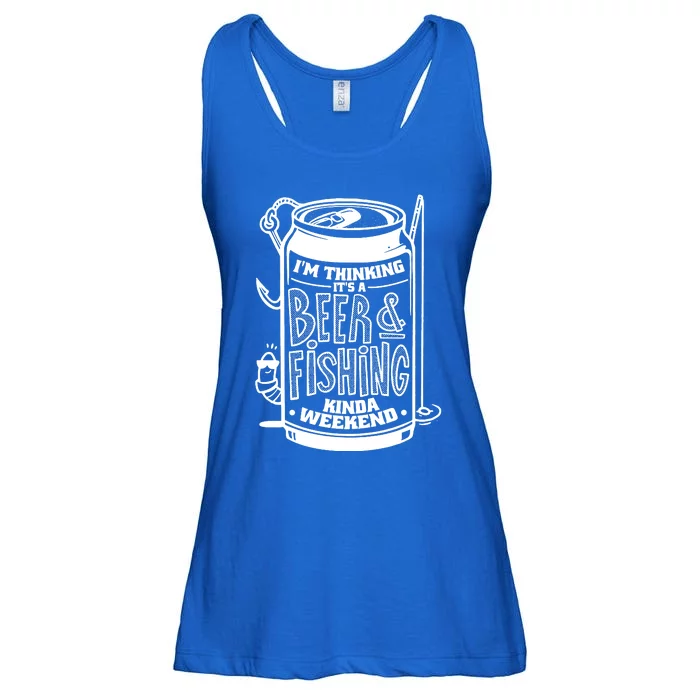 Im Thinking Beer & Fishing Weekend Ladies Essential Flowy Tank