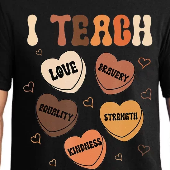 I Teach Black History Month Melanin Afro African Teacher Pajama Set