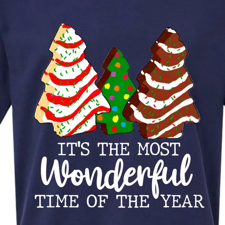 It's The Best Time Of The Year Christmas Quotes Tree Cake Gift Sueded Cloud Jersey T-Shirt