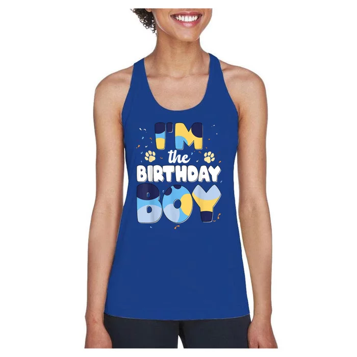 Im The Birthday Boy Dog Family Matching Gift Women's Racerback Tank