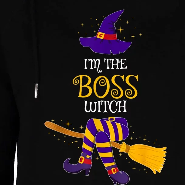 I’M The Boss Witch Family Matching Costume Halloween Womens Funnel Neck Pullover Hood