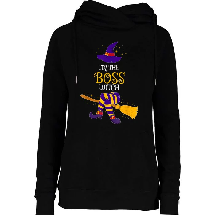 I’M The Boss Witch Family Matching Costume Halloween Womens Funnel Neck Pullover Hood