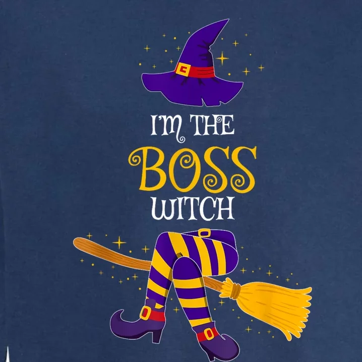 I’M The Boss Witch Family Matching Costume Halloween Garment-Dyed Sweatshirt