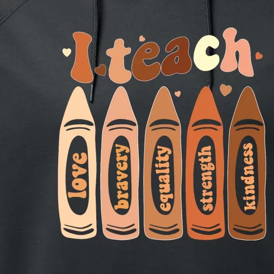 I Teach Black History Month Melanin Afro African Teacher Performance Fleece Hoodie